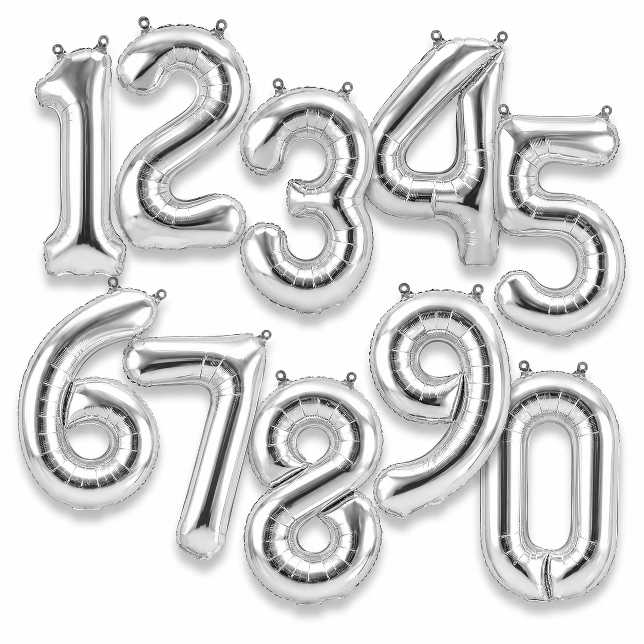 Silver Number Balloon – 16 Inch