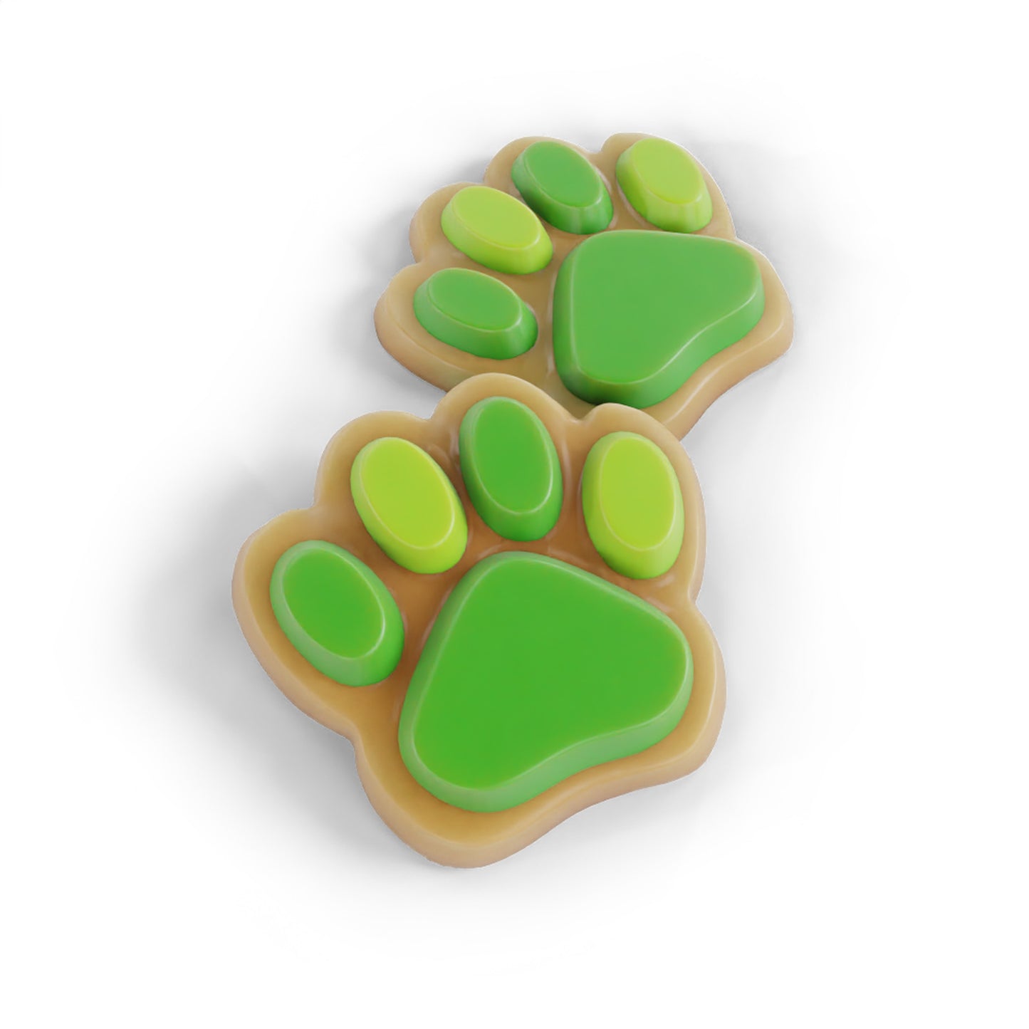 Sweetie Paws peanut butter dog cookies with festive green vanilla-yogurt toes